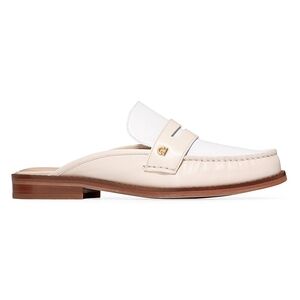 Cole Haan Women's Lux Pinch Penny Mules Cream and White